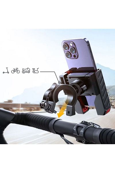 REDz Accessories Suport telefon bicicletă, montare ghidon, rotativ, Joyroom JR-ZS266, negru