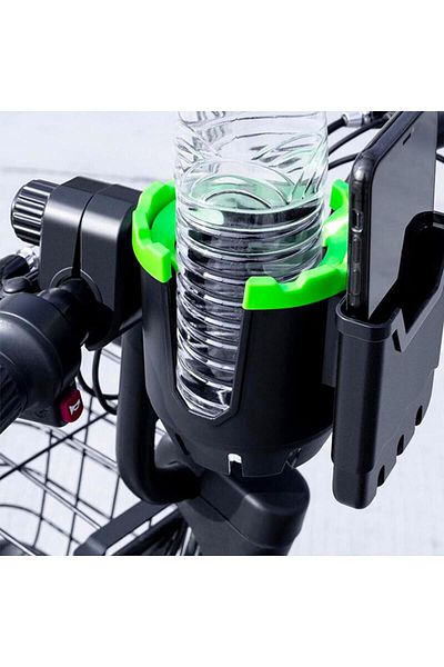 REDz Accessories Suport pentru bicicletă/motocicletă, pentru telefon și sticlă, XO-C125, suport pentru ghidon, 2 compartimente, negru