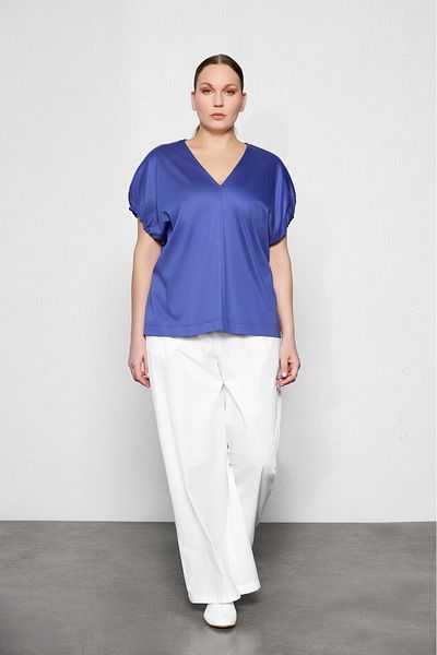 LUOKK Anko Sleeve Gathered Plus Size Blouse Purple