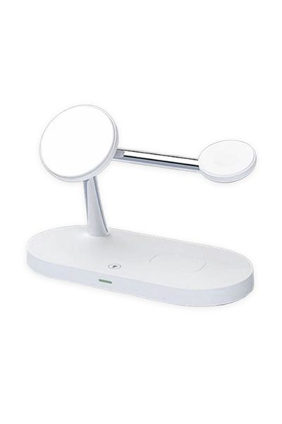 REDz Accessories 3 In 1 Charging Stand, Magsafe, Fast Wireless Charging 15w, Model T268, White