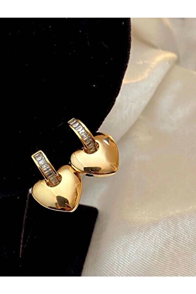 Lujo Jewelry Vip Özel Seri Kalp Çelik Küpe Çelik Küpe Kararmaz Takı Aksesuar Takı Kadın Çelik Takı Çelik Küpe