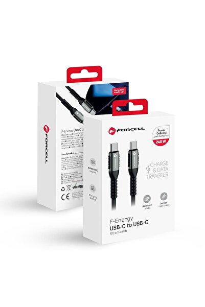 REDz Accessories Cablu de încărcare USB Type-C la USB Type-C, QC 4.0 PD 5A 240W, Lungime 1.2 m, Forcell C263, Negru