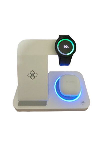 REDz Accessories Βάση γραφείου 4 σε 1, Πολλαπλή φόρτιση B-18, Ασύρματη φόρτιση 15W, Universal, Λευκή