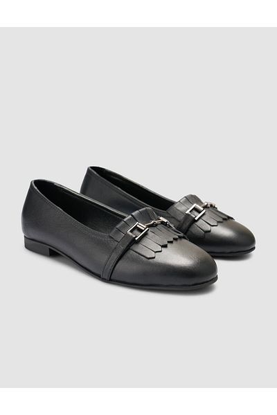 Cabani 100% Genuine Leather Black Women's Ballerinas