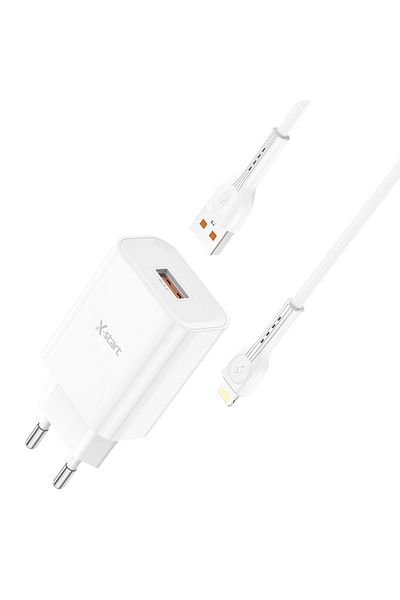 REDz Accessories X-start Cdq080l Adapter And Lightning Cable Set, For Iphone, Fast Charging 25w, White
