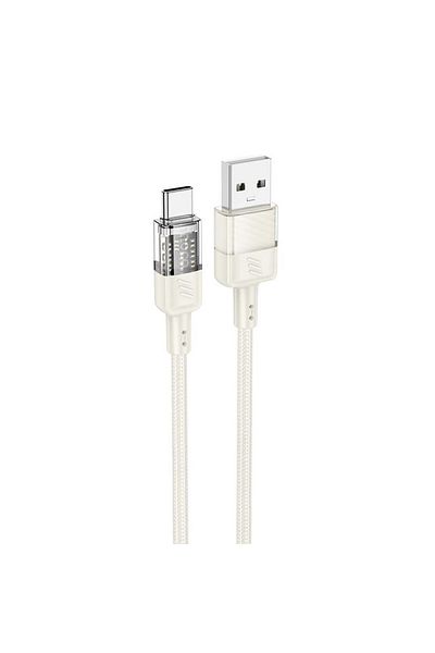 REDz Accessories Charging Cable, For Iphone 15/16 And Android, Usb To Type-c, Hoco U129, Power 3a, 1.2m, Beige