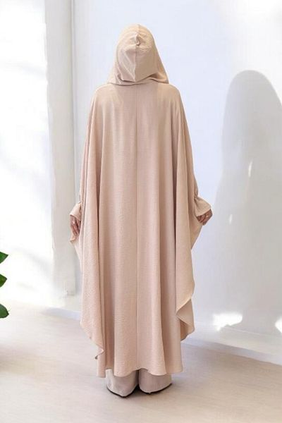Bym Fashion Τριπλό Σετ Μαντίλι, Παντελόνι και Abaya 8663 Stone