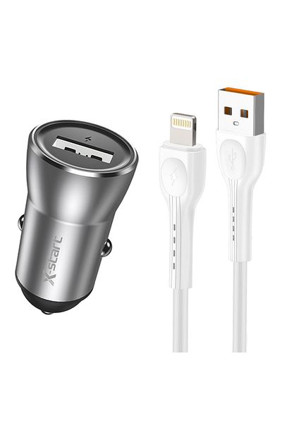 REDz Accessories X-start Cc086l Car Charger Set With 1m Lightning Cable, 20w Fast Charging, Gray