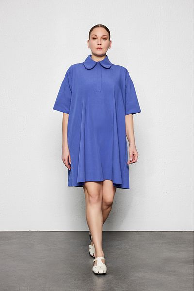 LUOKK Magnus Plus Size Purple Mini Shirt Dress Purple