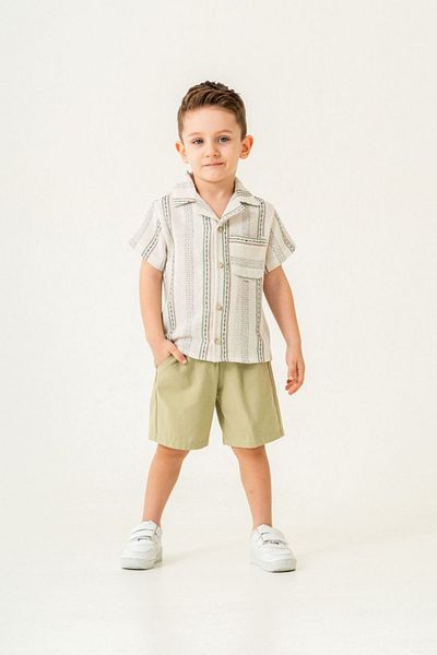 HAUSEkids 2-5 Years Cool Block Boy's Suit-Khaki