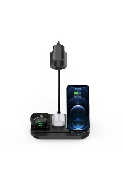 REDz Accessories Lamp And Holder, 3 In 1, Fast Wireless Charging, Iphone/android, Apple Watch, 15w, Black