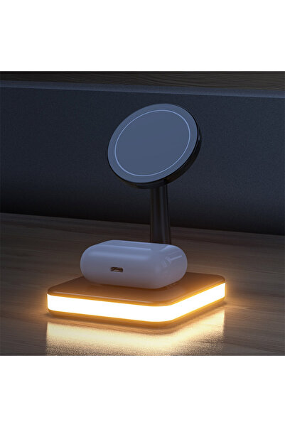 REDz Accessories Βάση ασύρματης φόρτισης 2 σε 1, μαγνητική, USB, μαύρη