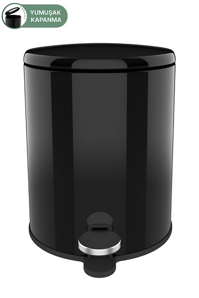Prima Nova Μαύρος κάδος απορριμμάτων 6 Lt - Cigo Pedal, Για Μπάνιο-Κουζίνα-Γραφείο