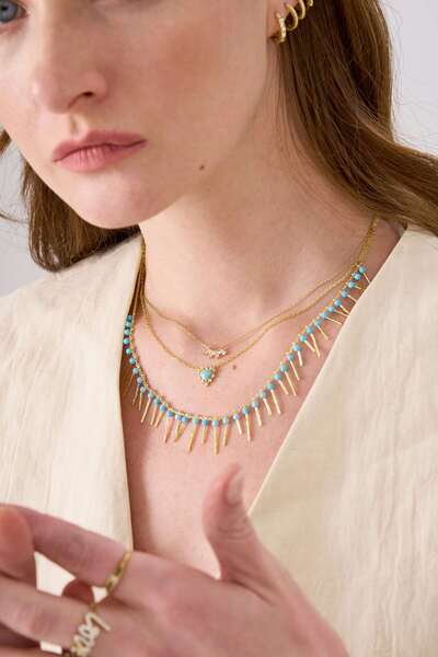 Çakıl Jewelry Dört Taşlı Gümüş Kolye