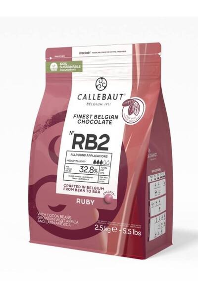 Callebaut Ruby Rb2 Kuvertür Drop Çikolata 2.5 Kg