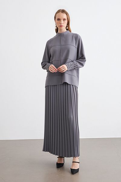 VAVİNOR Arin Pleated Double Suit - Gray