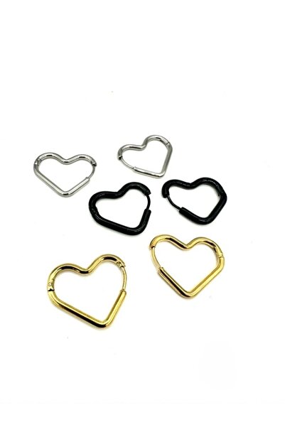 MAZEN Cerrahi Çelik Kalp Modelli Küpe 316L Kararmaz Küpe