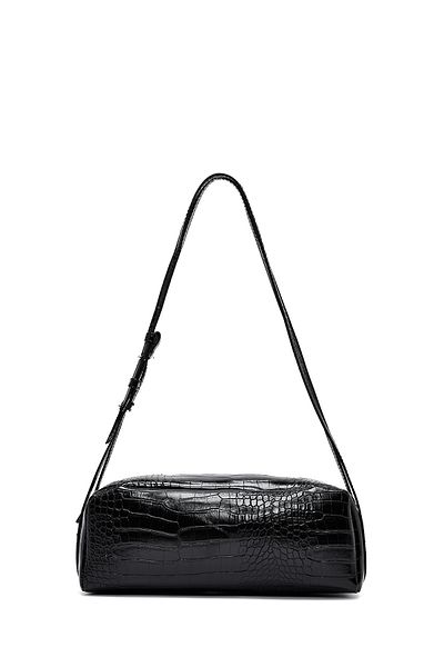 Derimod Women's Black Crocodile Patterned Shoulder Bag 25Sbd2029E3