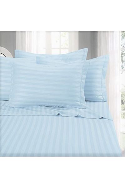 Kotonia Home Set de 2 fețe de pernă - satin damasc - 100% bumbac, 50x70 cm, dungi mărime 1 cm, albastru