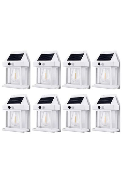 NEXTLY Set 8 X Lampa Solara De Exterior Cu Bec , 3 Moduri De Functionare, Senzori De Miscare