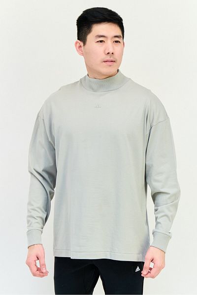 adidas Men Sportswear Fit Long Sleeves Outdoor Sweatshirt, Light Grey