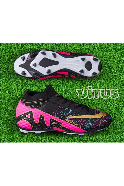 VİTUS High Top Sock Cleats Grass and Astroturf Adult Children Unisex Football Shoes