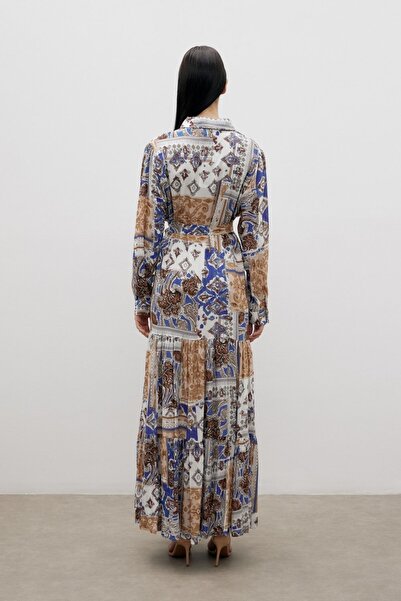 mervis Жіноча сукня-сорочка з довгим принтом