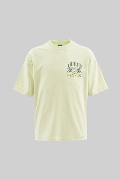 Machinist Men's La Revelation Printed Oversize Lime Green T-Shirt