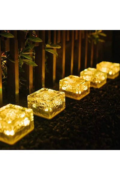 NEXTLY Set 2 Lampi Solare De Exterior , Din Sticla, Pentru Gradina, Alee, Scari, Senzor De Lumina