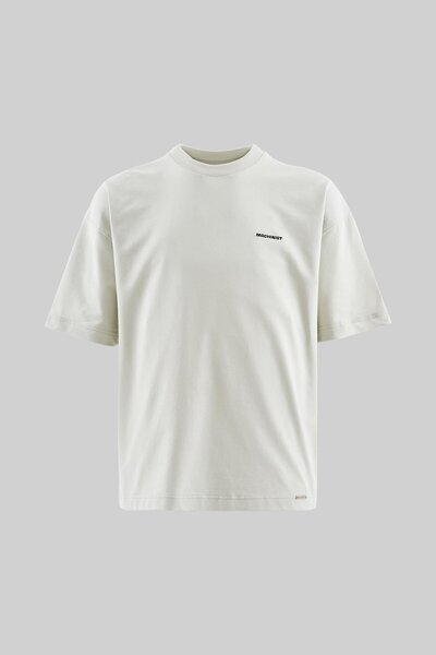 Machinist Men's Patch and Stitch Details Oversize Space Gray T-Shirt