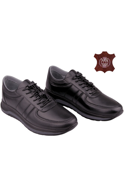 DETECTOR Ανδρικά Μαύρα Γνήσια Δερμάτινα Ορθοπεδικά Casual Παπούτσια Ry926p