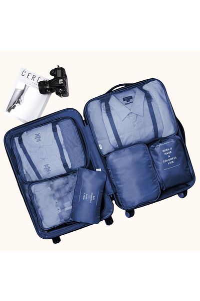 COOYA 7 Set Travel Cubes,Tear-Resistant Nylon Fabric,Soft Mesh Top Keeps Clothes Dry,for Travel Camping