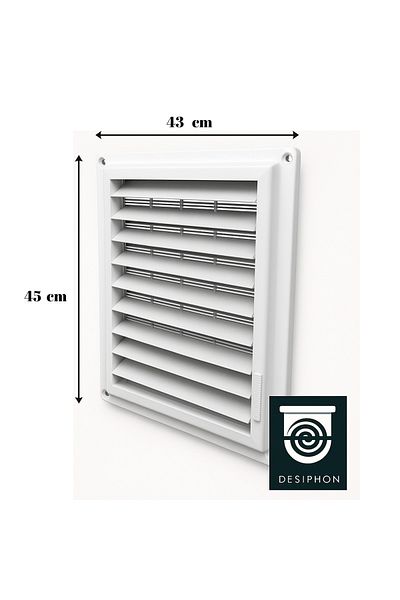 DESIPHON 43x45 cm Plastic Bathroom and WC Ventilation Grille - Surface mounted, with movable louver