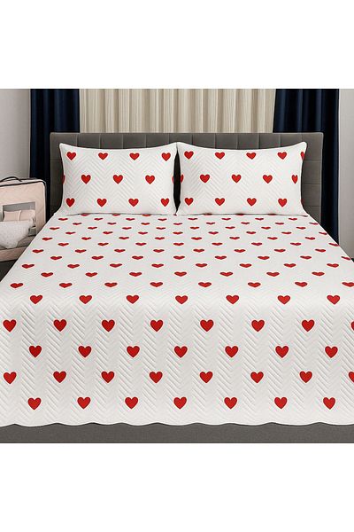 coverbox Double Dowry Pique Bed Cover Set 200X220 cm Multi-Purpose Blanket with 2 Pillow Cases