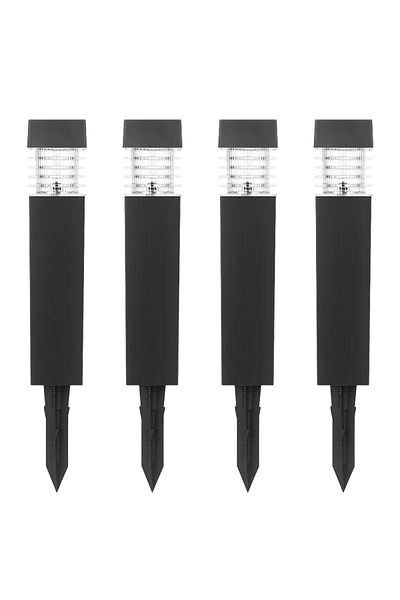 NEXTLY Set of 4 outdoor solar garden lights with stakes, NEXTLY, black