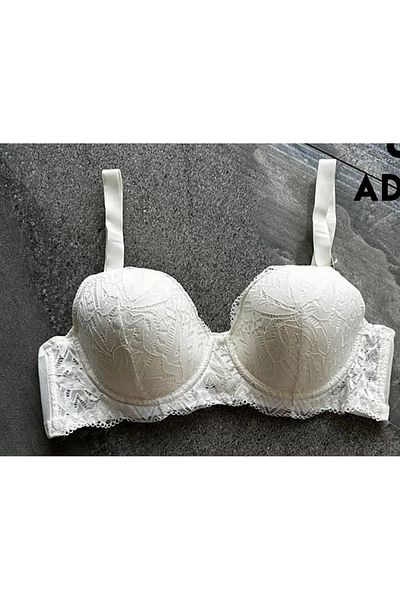 Cansoy 676 Ecru Lacy C Cup Underwire Unsupported Bra