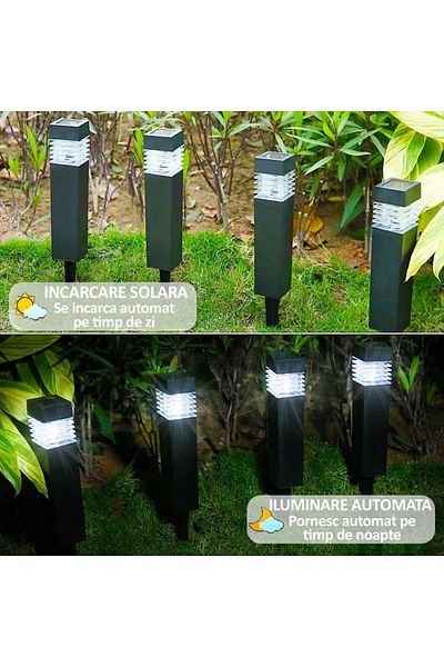 NEXTLY Set of 6 outdoor solar garden lights with stakes, NEXTLY, black
