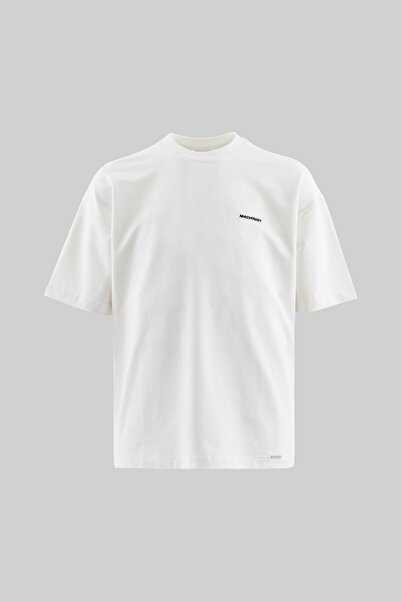 Machinist Ανδρικό μπλουζάκι με λεπτομέρειες Patch And Stitch Oversize Ecru