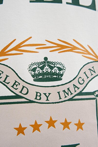 Machinist Men's La Revelation Printed Oversize Ecru T-Shirt