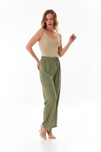 Fulla Moda Bürümcük Fabric Tie Waist Trousers