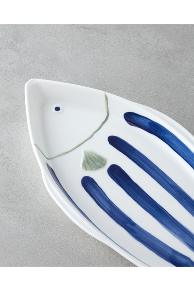 English Home Marinique Porselen Kayık Tabak 32,5 cm Mavi-yeşil