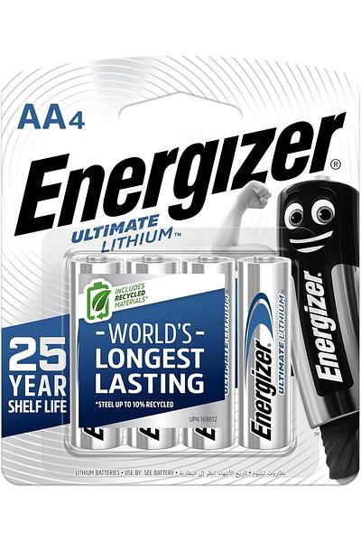 Energizer Ultimate Lithium AA Batteries Pack of 4