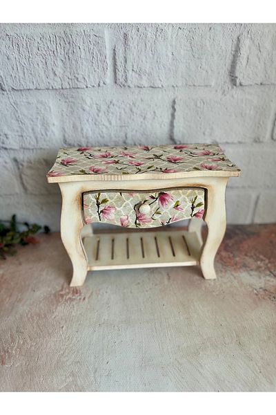 Bypinaryuksel Pink Floral Mini, Drawer Dresuar, Jewelry Box
