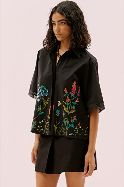 Roman Kanaviçe İşlemeli Gömlek Standart Renk Y2563121_089