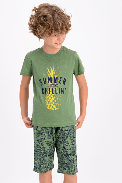 ROLY POLY مجموعة روليبولي سمر تشيلين كابري للشباب باللون الكاكي الفاتح