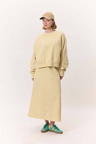 Manuka Wash Effect Bell Skirt Yellow
