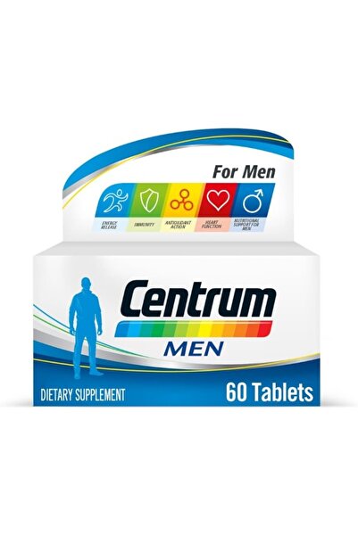 Centrum أقراص متعددة الفيتامينات للرجال مع فيتامينات ب1، ب2، ب3، والمغنيسيوم، والمعادن، والعناصر الدقيقة، 60 قرصًا