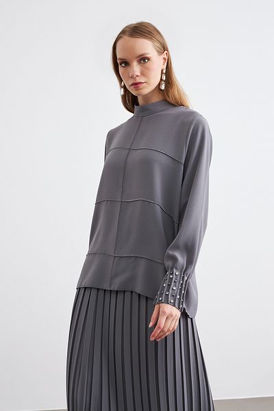 VAVİNOR Arin Pleated Double Suit - Gray