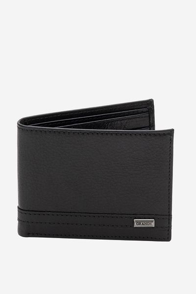 Grande Gd 708 Real Leather Men's Wallet Black