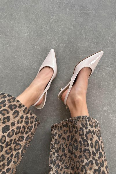STRASWANS Cuesta Women's Heeled Patent Leather Shoes Beige